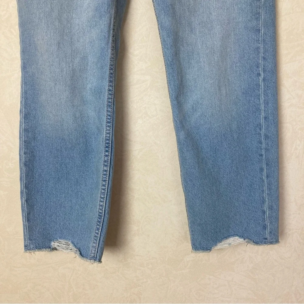 Old Navy High Rise Slouchy Straight Leg Light Blue Jeans Girl Size 10